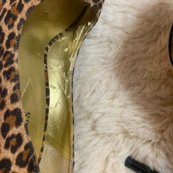 Guess Leopard Print Peep Toe Heels size 8.5 - Picture 5 of 9